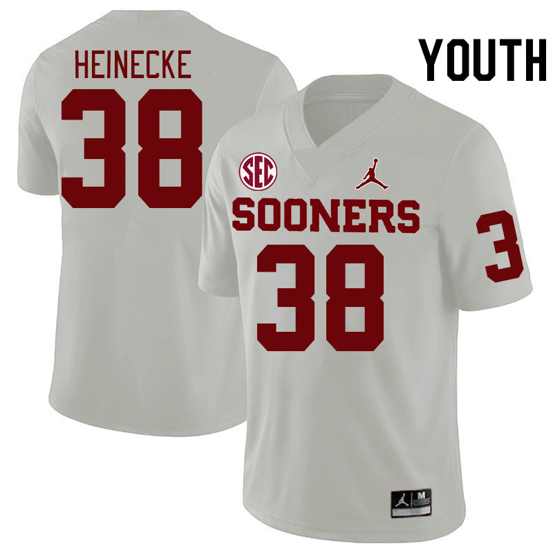 Youth #38 Owen Heinecke Oklahoma Sooners 2024 SEC Conference College Football Jerseys-White